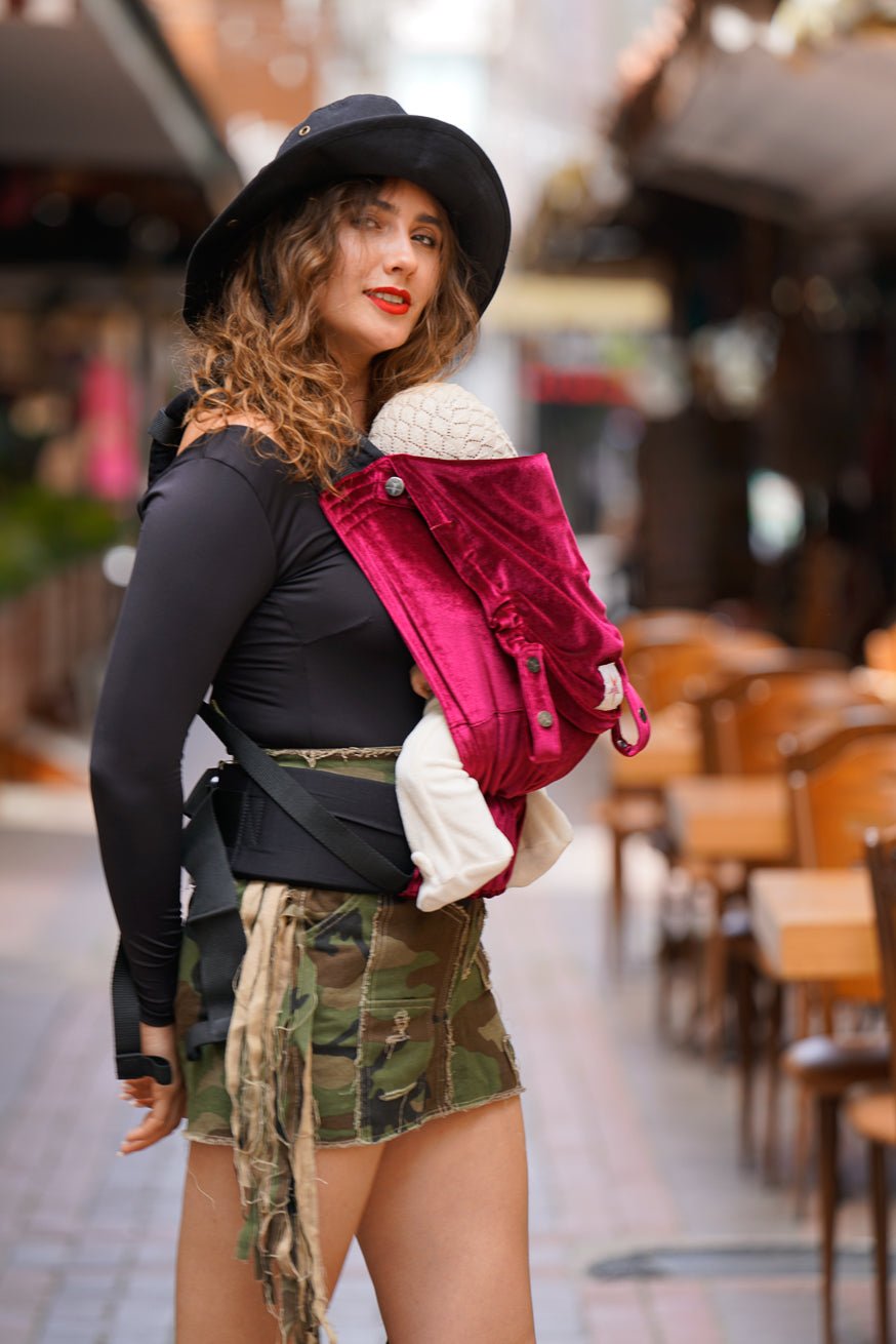 Draagzak Flip Fluweelzacht robijn - KOKADI