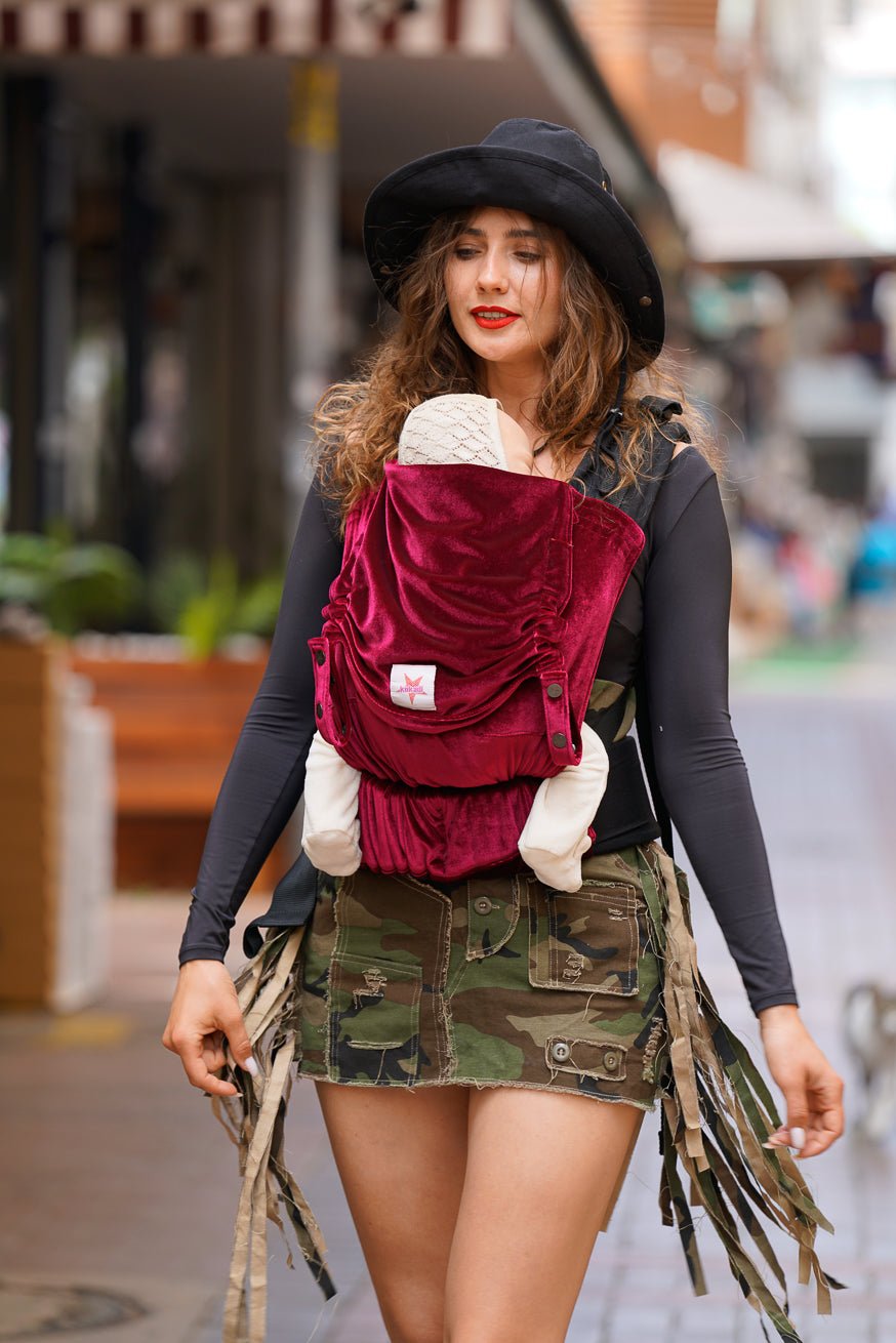 Draagzak Flip Fluweelzacht robijn - KOKADI